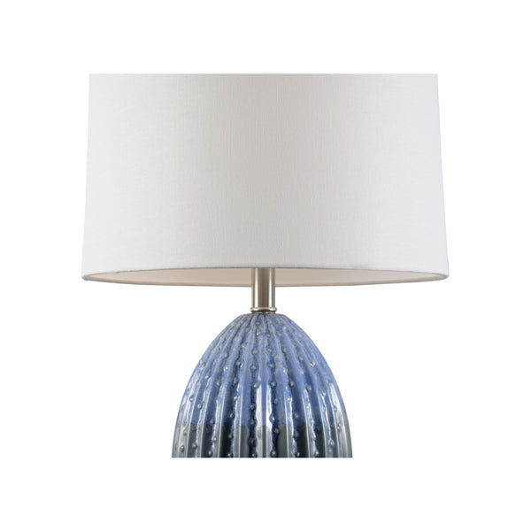 Wildwood Maui Sea Urchin Ceramic Lamp In Blue-Green Glaze With Brushed Nickel Base And Built-In Usb Port 47061