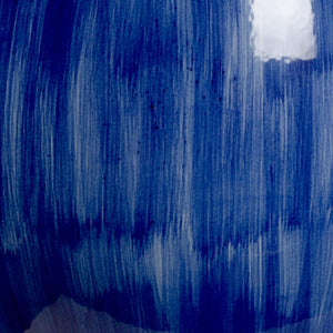 Wildwood Enzo Cobalt Ceramic Table Lamp With Brushed Nickel Accents, 31" Usb Charging Port, Modern Urn Style 47062