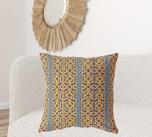 Homeroots 28" X 28" Brown And Yellow Broadcloth Floral Throw Pillow   470627