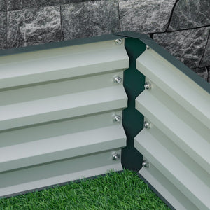 English Elm Outsunny Galvanized Steel Raised Garden Bed, 4' X 4' Modern Planter For Vegetables, Herbs & Flowers W2225P174408-GIGA