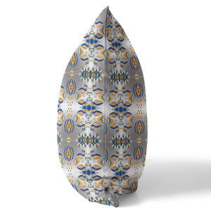 Homeroots 28" X 28" Gray And Orange Broadcloth Floral Throw Pillow   470657