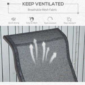 English Elm Outsunny Outdoor Glider Chair With Ergonomic Support, Smooth Rocking Action & Lightweight Design, Gray W2225P174332-GIGA