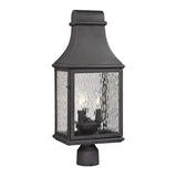 Forged Jefferson 23'' High 3-Light Outdoor Post Light - Charcoal 47075/3 Elk Lighting