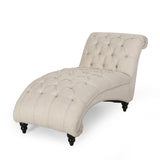 Christopher Knight Home® - Noble House - Varnell Contemporary Fabric Button Tufted Chaise Lounge