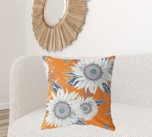 Homeroots 26" X 26" Red And White Broadcloth Floral Throw Pillow   470971