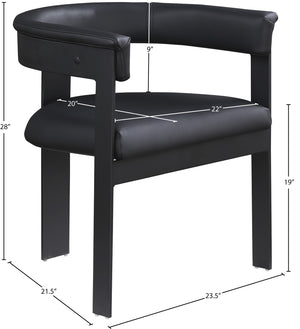 Romeo Black Vegan Leather Dining Chair 470Black-C Meridian Furniture