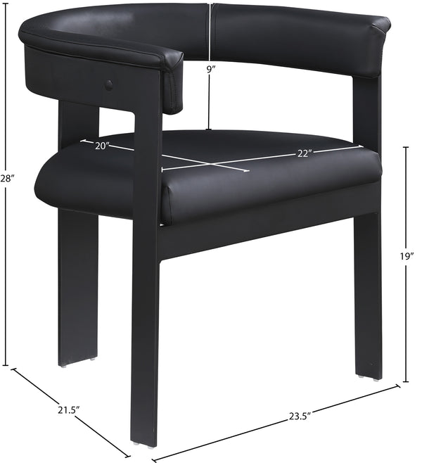 Romeo Black Vegan Leather Dining Chair 470Black-C Meridian Furniture