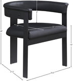 Romeo Black Vegan Leather Dining Chair 470Black-C Meridian Furniture