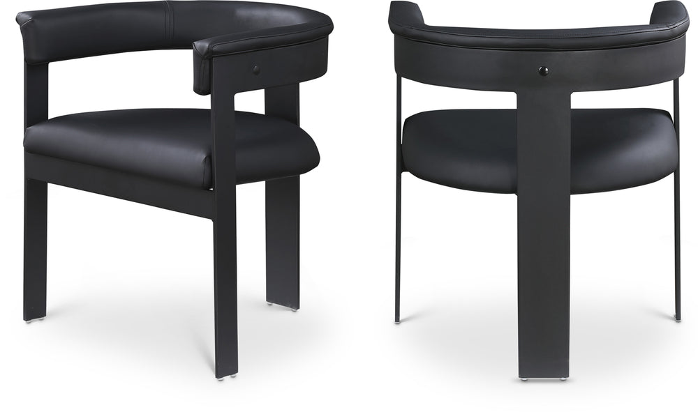 Romeo Black Vegan Leather Dining Chair 470Black-C Meridian Furniture