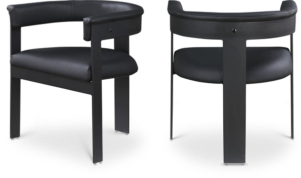 Romeo Black Vegan Leather Dining Chair 470Black-C Meridian Furniture