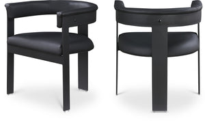 Romeo Black Vegan Leather Dining Chair 470Black-C Meridian Furniture