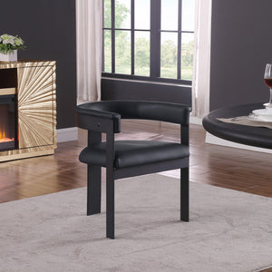 Romeo Black Vegan Leather Dining Chair 470Black-C Meridian Furniture