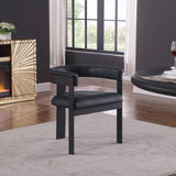 Romeo Black Vegan Leather Dining Chair 470Black-C Meridian Furniture