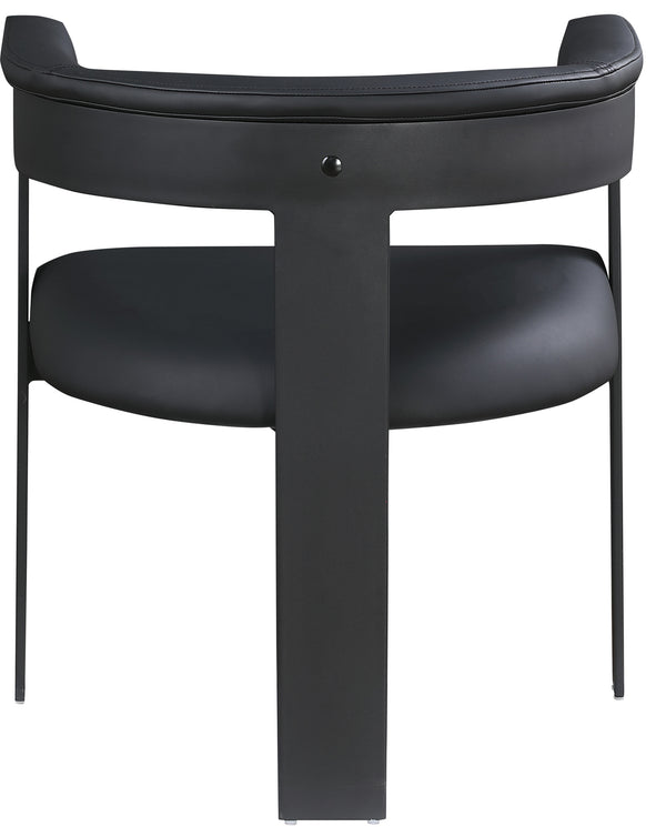 Romeo Black Vegan Leather Dining Chair 470Black-C Meridian Furniture