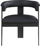 Romeo Black Vegan Leather Dining Chair 470Black-C Meridian Furniture