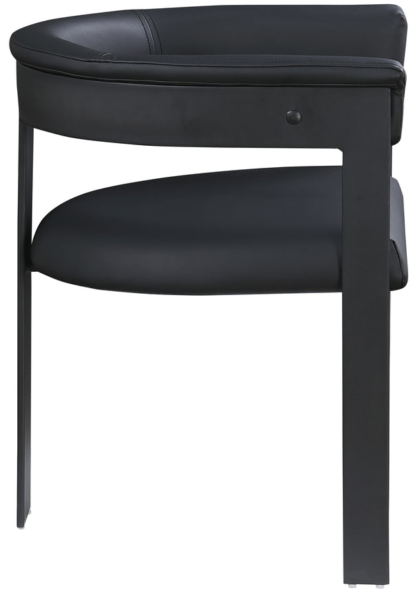 Romeo Black Vegan Leather Dining Chair 470Black-C Meridian Furniture