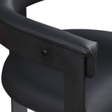 Romeo Black Vegan Leather Dining Chair 470Black-C Meridian Furniture