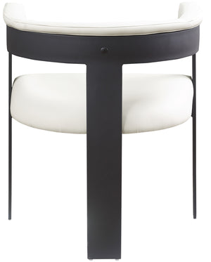 Romeo Cream Vegan Leather Dining Chair 470Cream-C Meridian Furniture