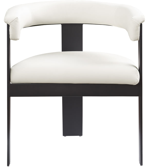 Romeo Cream Vegan Leather Dining Chair 470Cream-C Meridian Furniture