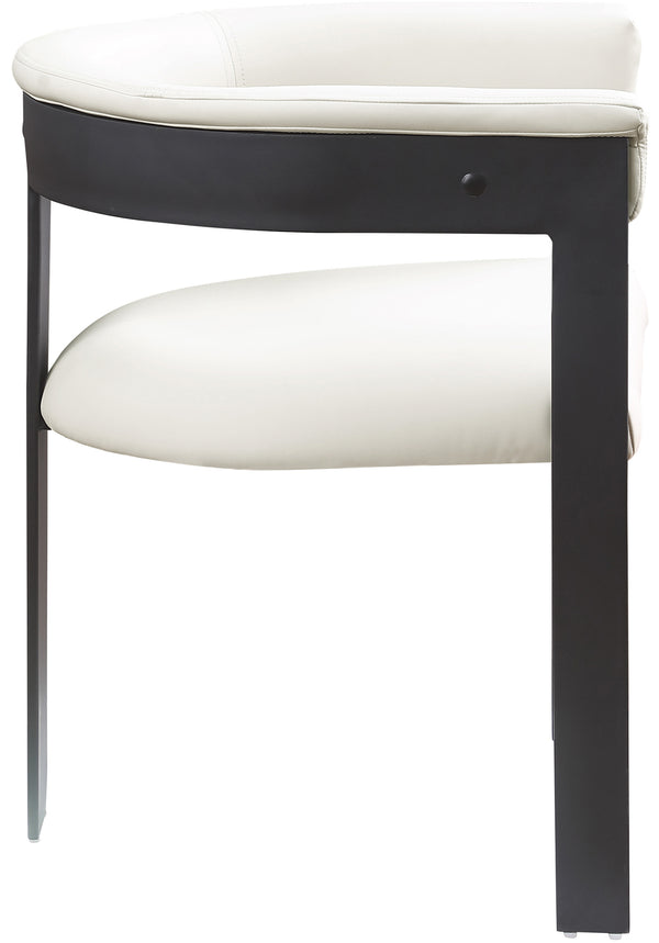 Romeo Cream Vegan Leather Dining Chair 470Cream-C Meridian Furniture