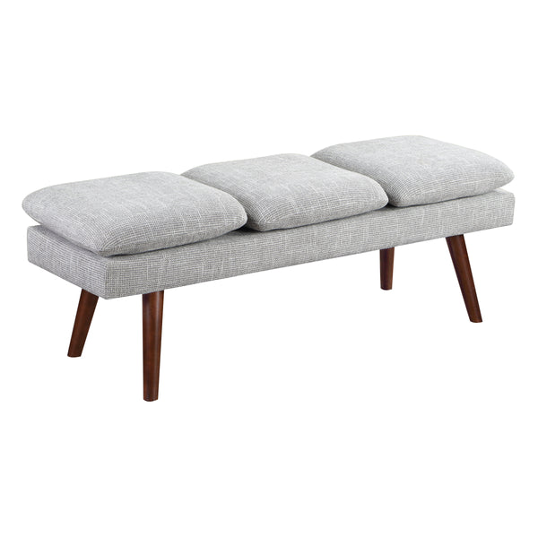 OSP Home Furnishings Amanda 54" Mid-Century Bench Grey