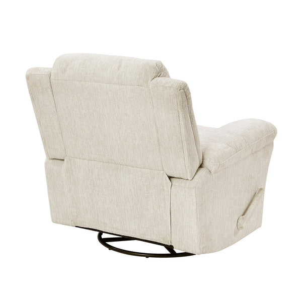 English Elm Glider Swivel Recliner with Smooth 360° Glide and Pull-Handle Recline, Microfiber Comfort, Sturdy Frame Beige 38.5 L x 34 W x 26.5 H B011P329292