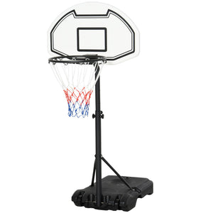 English Elm Aosom Poolside Adjustable Basketball System with Weighted Base and Weather Resistant Net W2225P249724