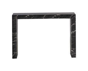 Sunpan Axle Console Table - Modern Concrete Design Perfect For Small Spaces With Chic Clean Lines Black Concrete 111916