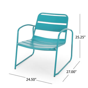 English Elm Christopher Knight Home® - CONRAD Chair with Sleek Iron Frame, Comfortable Curved Seat, Durable Outdoor/Indoor Accent Seating Teal 65197.00T