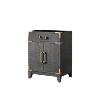 English Elm Black Oak Single Bath Vanity - 24" W X 18" D, Fully Assembled, Soft-Close Doors, Space-Saving Design B2731P260890