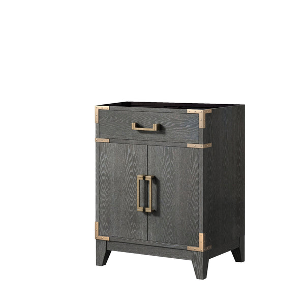 English Elm Black Oak Single Bath Vanity - 24" W X 18" D, Fully Assembled, Soft-Close Doors, Space-Saving Design B2731P260890