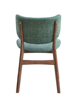 English Elm Mid-Century Upholstered Dining Side Chairs Set of 2 with Curved Backrest Foam Padding Sleek Appeal Green,Walnut 27 L x 39.5 W x 9.5 H B2741P345230