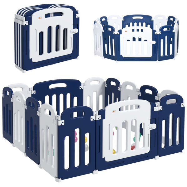 English Elm Qaba Baby Playpen - Versatile 14-Panel Safety Play Yard For Indoor & Outdoor Fun, Foldable & Stable W2225P216986-GIGA