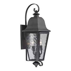 Forged Brookridge 30'' High 3-Light Outdoor Sconce - Charcoal 47102/3 Elk Lighting