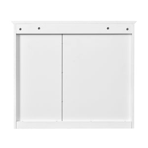 English Elm 32'' Modern Medicine Cabinet with Mirror, Wall-Mounted 3-Shelf Bathroom Storage, White MDF Finish N710P252505K