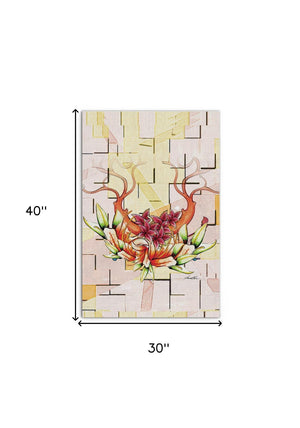 HomeRoots Wrapped Canvas Print Wall Art – Vibrant Seasonal Floral Design for a Contemporary Home Décor Touch 40" H x 30" W x 3" D 471172