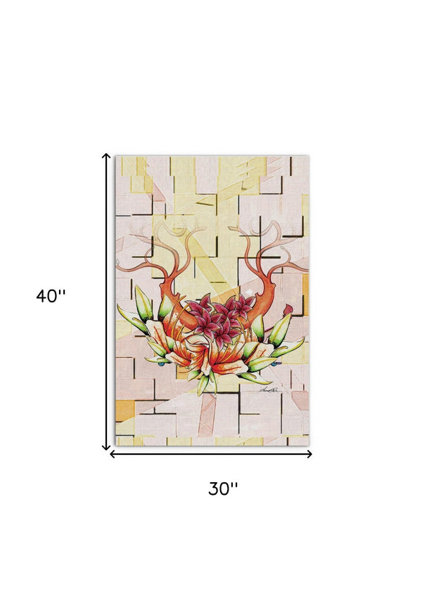 HomeRoots Wrapped Canvas Print Wall Art – Vibrant Seasonal Floral Design for a Contemporary Home Décor Touch 40" H x 30" W x 3" D 471172