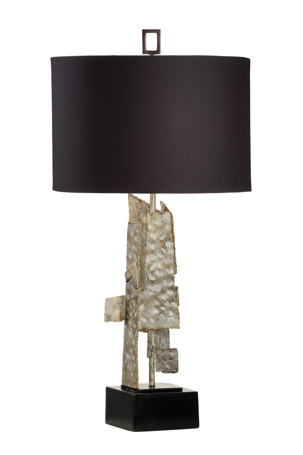 Wildwood Kahn Sculptural Table Lamp — Spotted White-Wash Steel, Slim 33.5" Ambient Lighting For Modern Spaces 47121