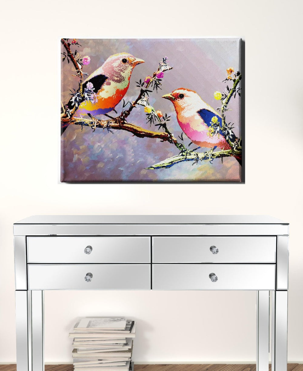 HomeRoots Wrapped Canvas Print Wall Art - Elegant Bird Motif for Nature-Inspired Decor, Ready to Hang 24" H x 36" W x 3" D 471275