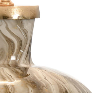 Wildwood Calacatta Luxurious Bottle Lamp With Cream Glass And Flowing Gold Veining For Warm Ambient Light And Style 27.5h x 9.75w x 9.75d 47128