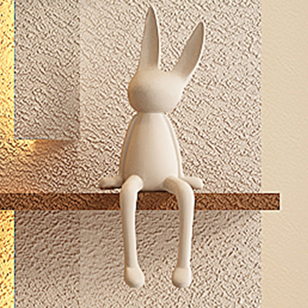 English Elm Adjustable 3D Sandstone Wall Art With Led Lights, Rabbit Figurine & Hydroponic Glass Vase For Home Decor W2700P313032