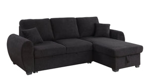 English Elm Vera95"w Teddy Fleece Sleeper Sectional with Reversible Storage Chaise for Living Room B2749S00230