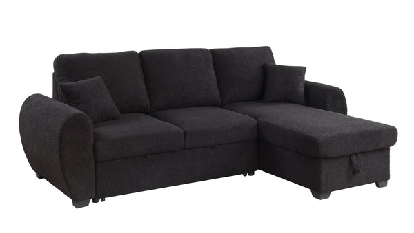 English Elm Vera95"w Teddy Fleece Sleeper Sectional with Reversible Storage Chaise for Living Room B2749S00230