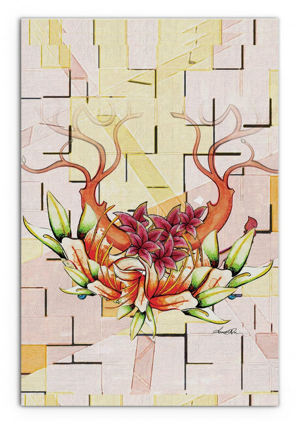 HomeRoots Wrapped Canvas Print Wall Art - Modern Orchid Design for Elegant Home Décor and Effortless Style 24" H x 36" W x 3" D 471339
