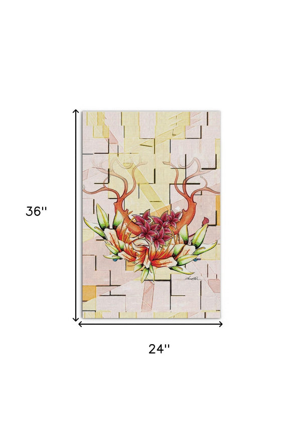 HomeRoots Wrapped Canvas Print Wall Art - Modern Orchid Design for Elegant Home Décor and Effortless Style 24" H x 36" W x 3" D 471339