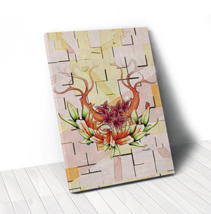 HomeRoots Wrapped Canvas Print Wall Art - Modern Orchid Design for Elegant Home Décor and Effortless Style 30" H x 40" W x 3" D 471340