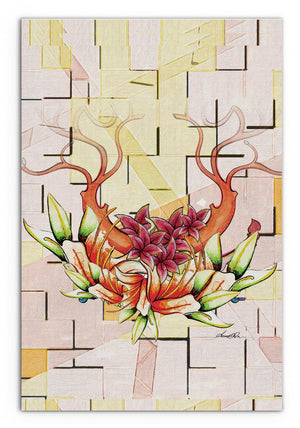 HomeRoots Wrapped Canvas Print Wall Art - Modern Orchid Design for Elegant Home Décor and Effortless Style 40" H x 60" W x 3" D 471341