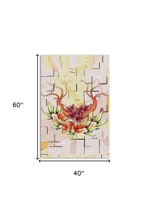 HomeRoots Wrapped Canvas Print Wall Art - Modern Orchid Design for Elegant Home Décor and Effortless Style 40" H x 60" W x 3" D 471341