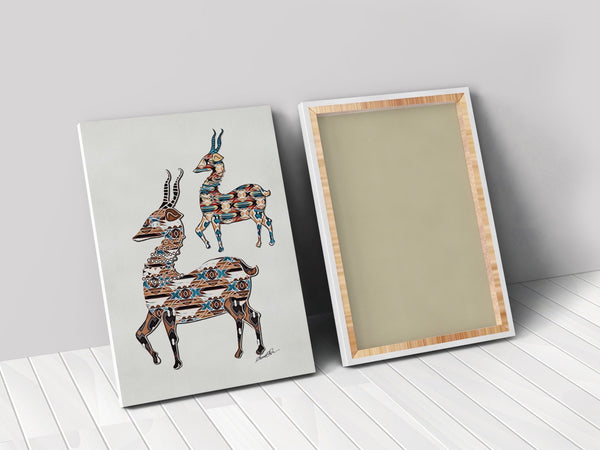HomeRoots Wrapped Canvas Print Wall Art - Bold Deer Design for Modern Decor, Perfect Gift for Animal Lovers 30" H x 40" W x 3" D 471364