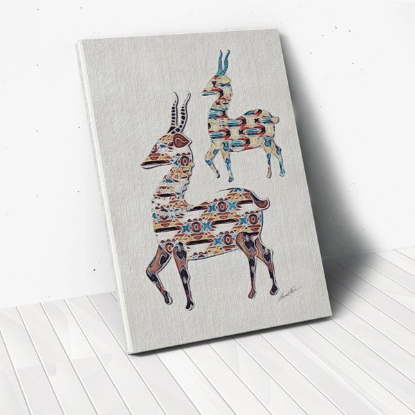 HomeRoots Wrapped Canvas Print Wall Art - Bold Deer Design for Modern Decor, Perfect Gift for Animal Lovers 30" H x 40" W x 3" D 471364